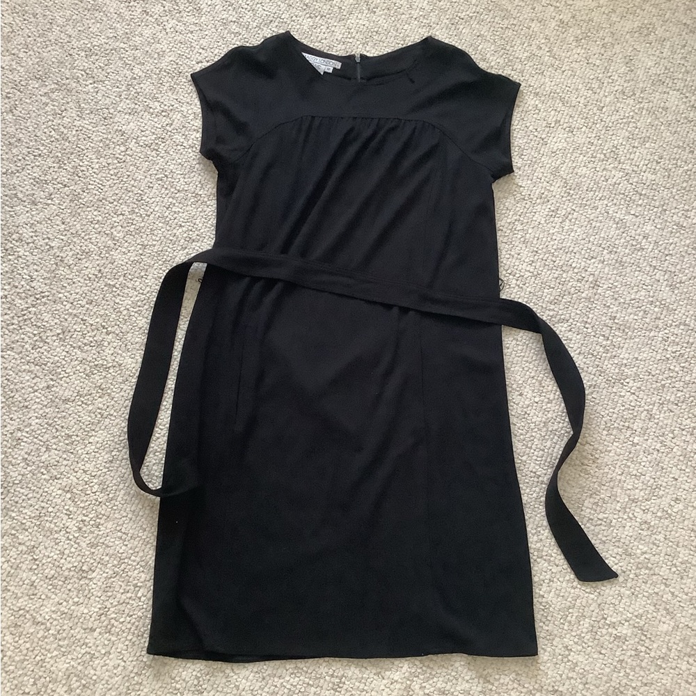 Maggy London Black Belted Sheath Ponte Dress 12